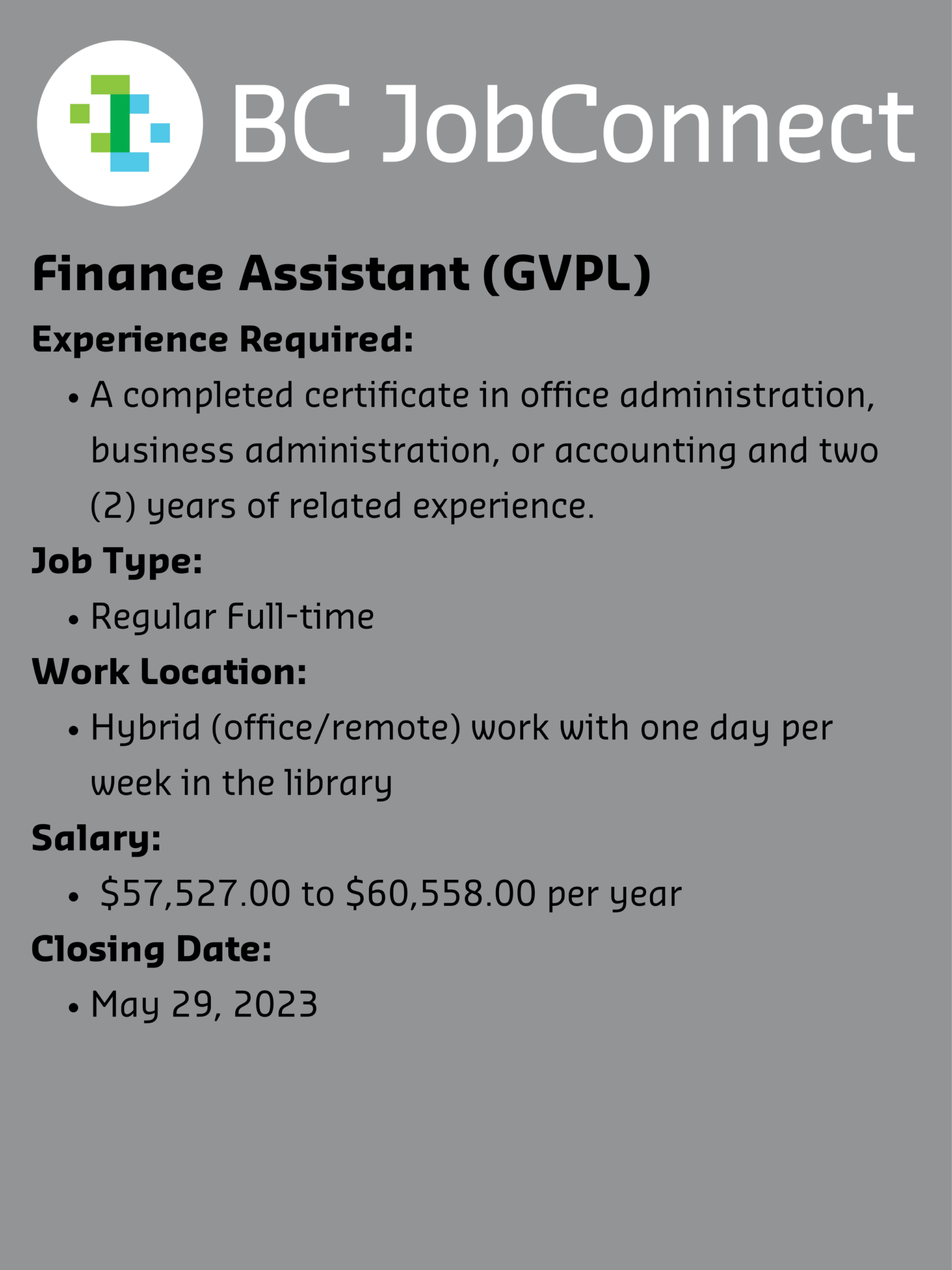 Featured Job Postings IECBC BC Job Connect